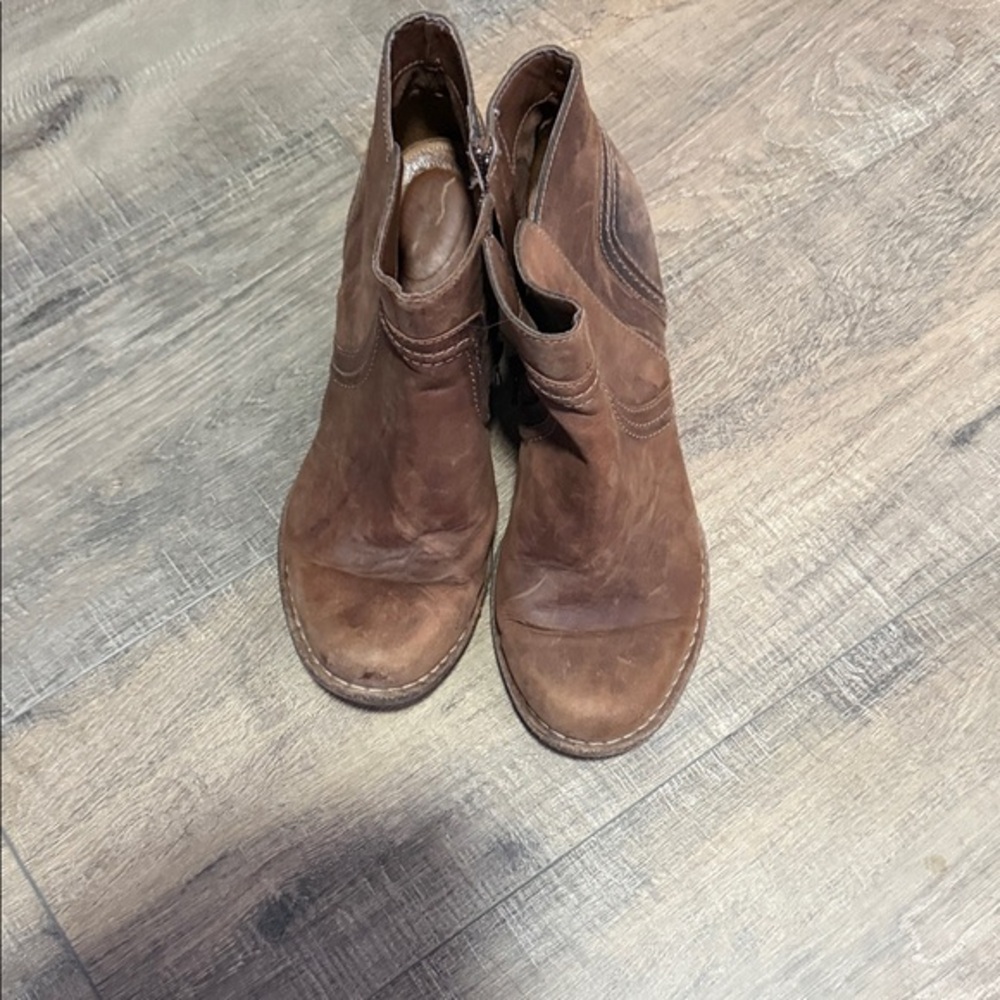 Clarks Rustic Brown Leather Booties